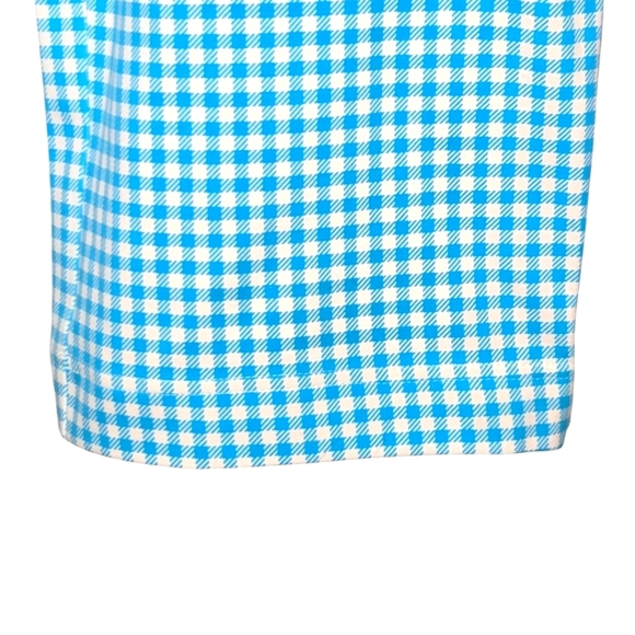 Lands End Womens Island Turquoise Gingham Print Starfish Crop Pants Size Large - Picture 10 of 10